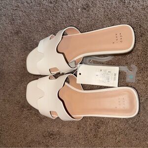 NWT- A New Day Women's White Slide Sandals